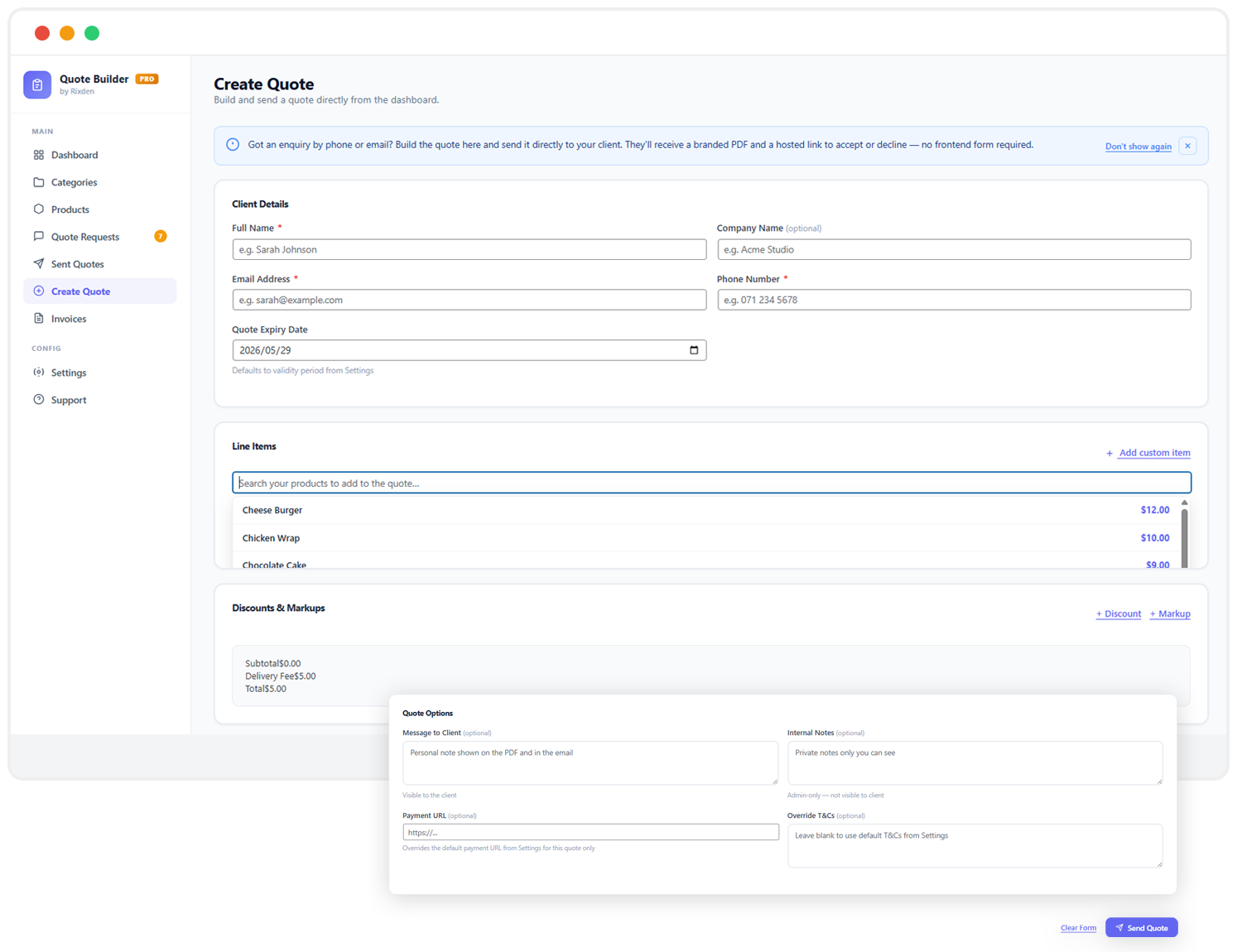 Rixden - WordPress Plugins | Wordpress Quote Builder