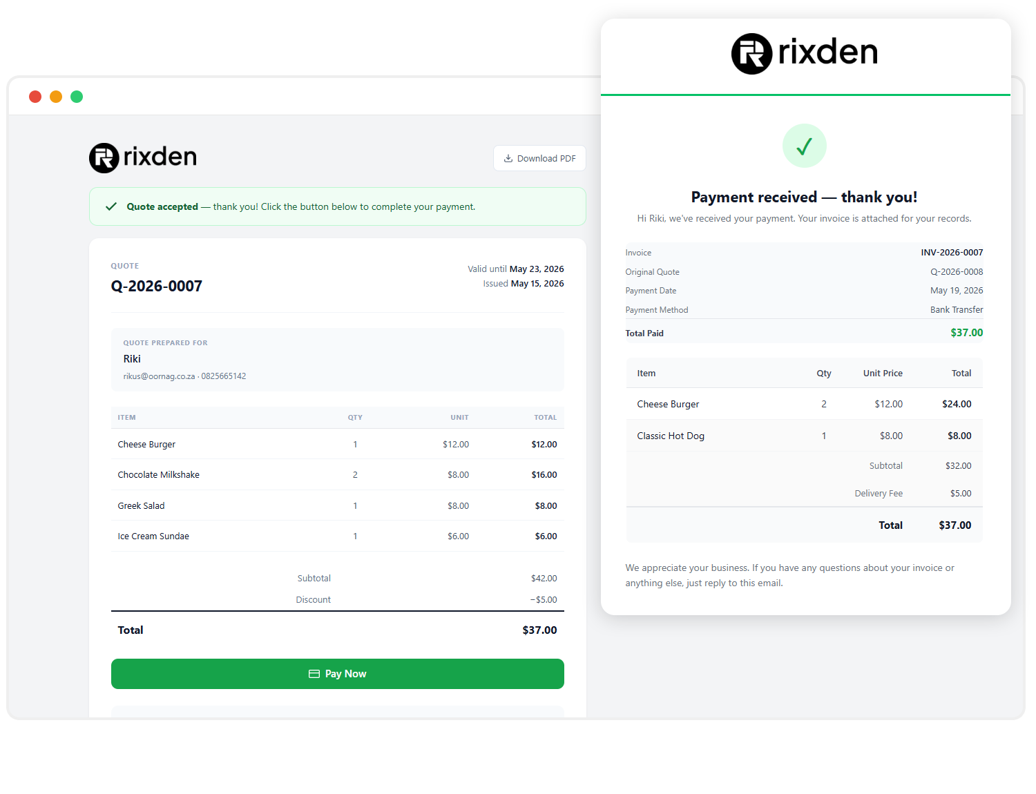 Rixden - WordPress Plugins | Wordpress Quote Builder